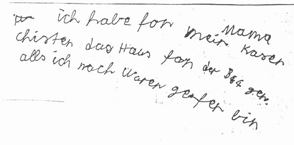 Schriftprobe Junge 12 Jahre - VORHER